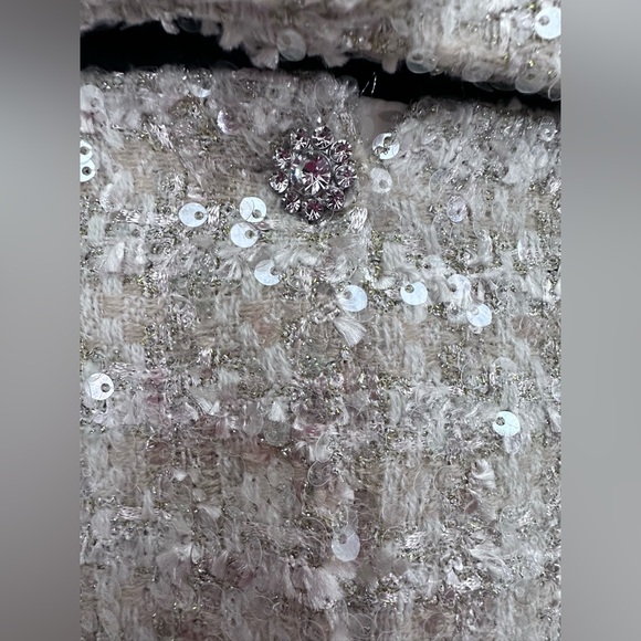 NWT! Gianni Bini Cream and Silver Sequin Blazer - Picture 5 of 12